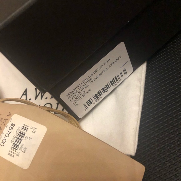 NWT A.W.A.K.E. Mode nude leather kitten sandals 6 - Picture 6 of 10